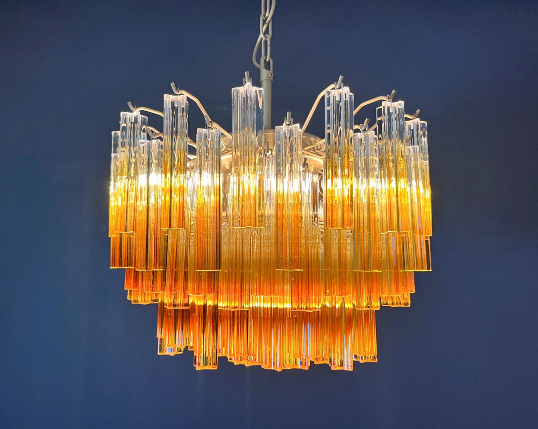 Murano Lysekrone – 107 Gule Prismeglass – detalj 5 – Murano Classics