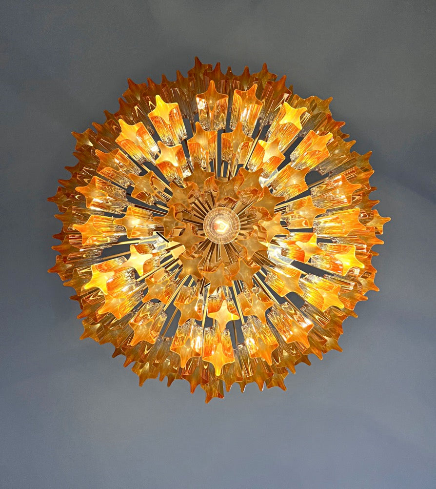Murano Lysekrone – 107 Gule Prismeglass – detalj 4 – Murano Classics