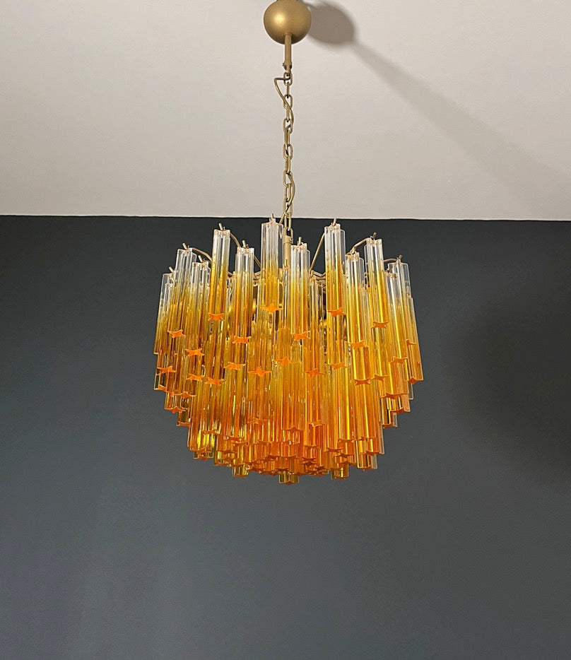 Murano Lysekrone – 107 Gule Prismeglass – detalj 11 – Murano Classics