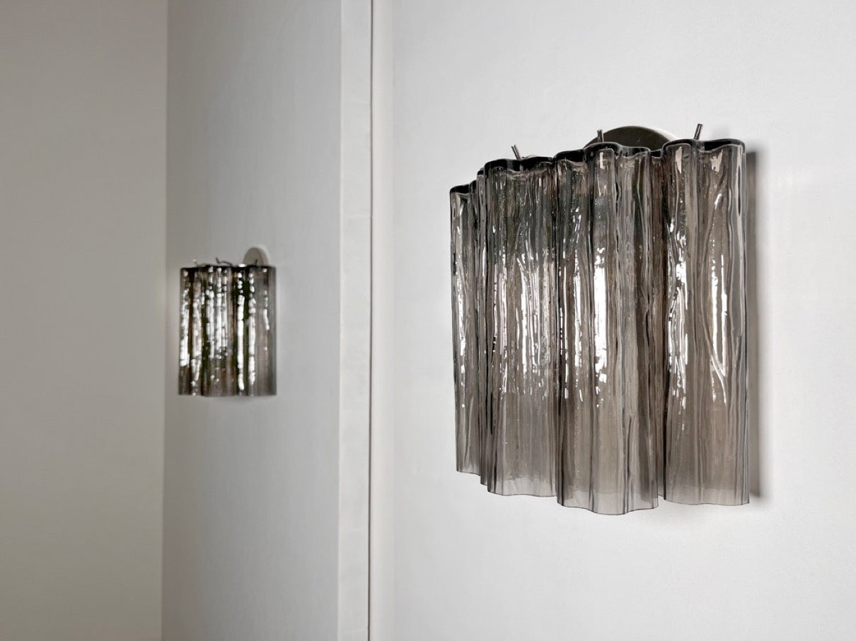 Murano Vegglampe – 5 Røykfargede Glassrør – 2 stk – detalj 9 – Murano Classics