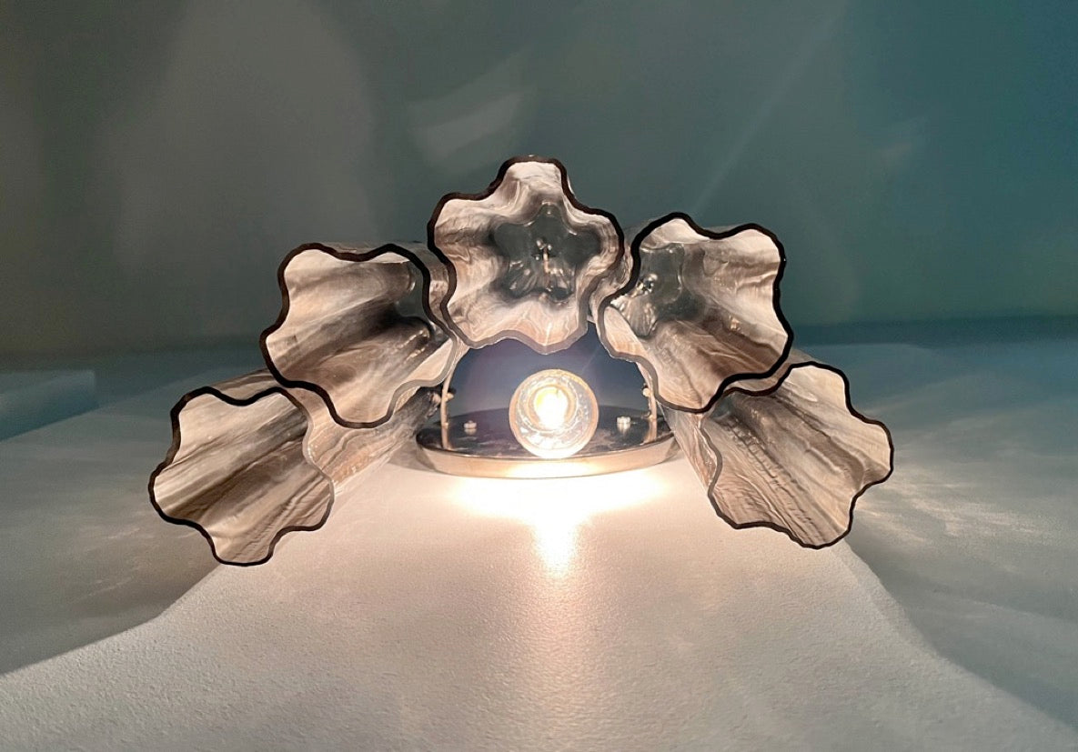 Murano Vegglampe – 5 Røykfargede Glassrør – 2 stk – detalj 8 – Murano Classics