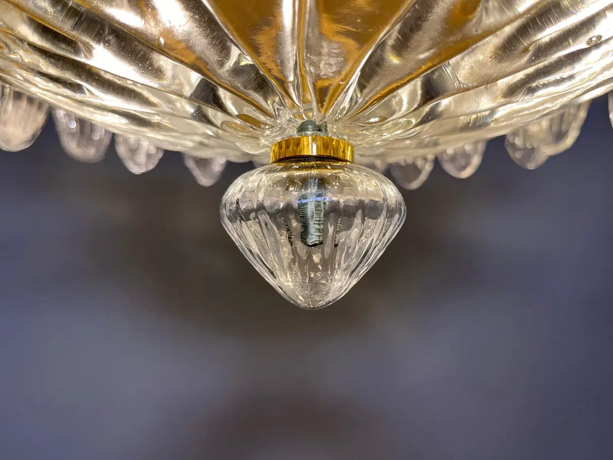 Murano Lysekrone – 82 Klare Palmeglass – detalj 10 – Murano Classics