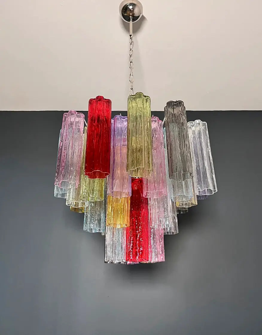 Murano Lysekrone – 36 Multifarget Glassrør – Murano Classics