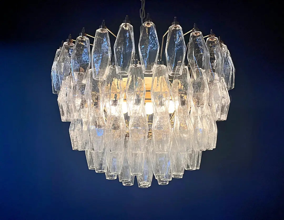 Murano Lysekrone – 111 Klare Poliedriglass – detalj 7 – Murano Classics