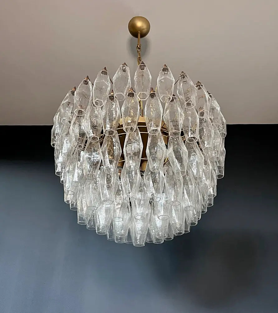Murano Lysekrone – 111 Klare Poliedriglass – detalj 2 – Murano Classics