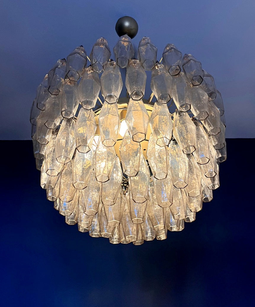 Murano Lysekrone – 111 Røykfargede Poliedriglass – detalj 5 – Murano Classics