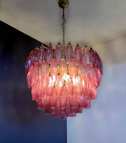 Murano Lysekrone | Gull Ametystfargede Poliedriglass