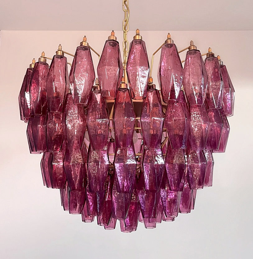 Murano Lysekrone – 84 Lilla Poliedriglass – detalj 11 – Murano Classics