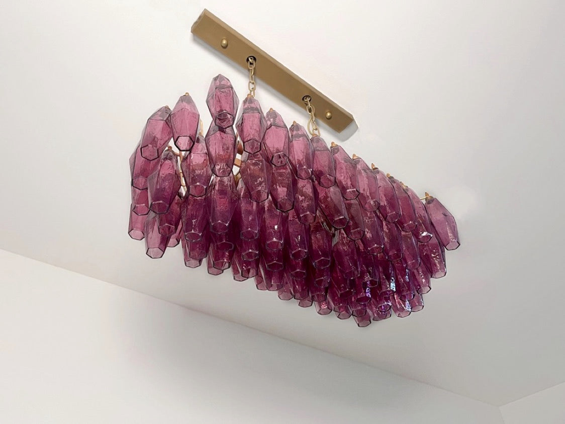 Murano Lysekrone – 84 Lilla Poliedriglass – detalj 11 – Murano Classics