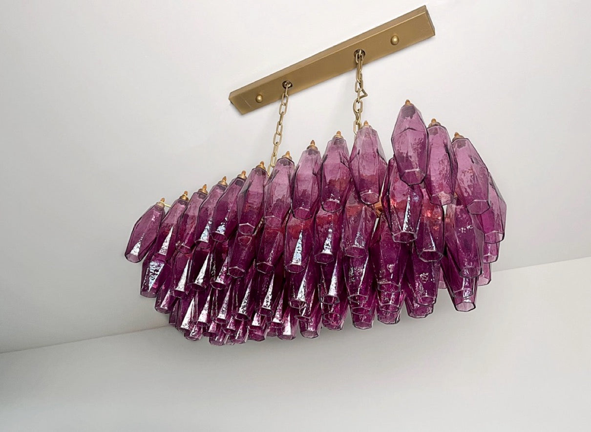 Murano Lysekrone – 84 Lilla Poliedriglass – detalj 9 – Murano Classics