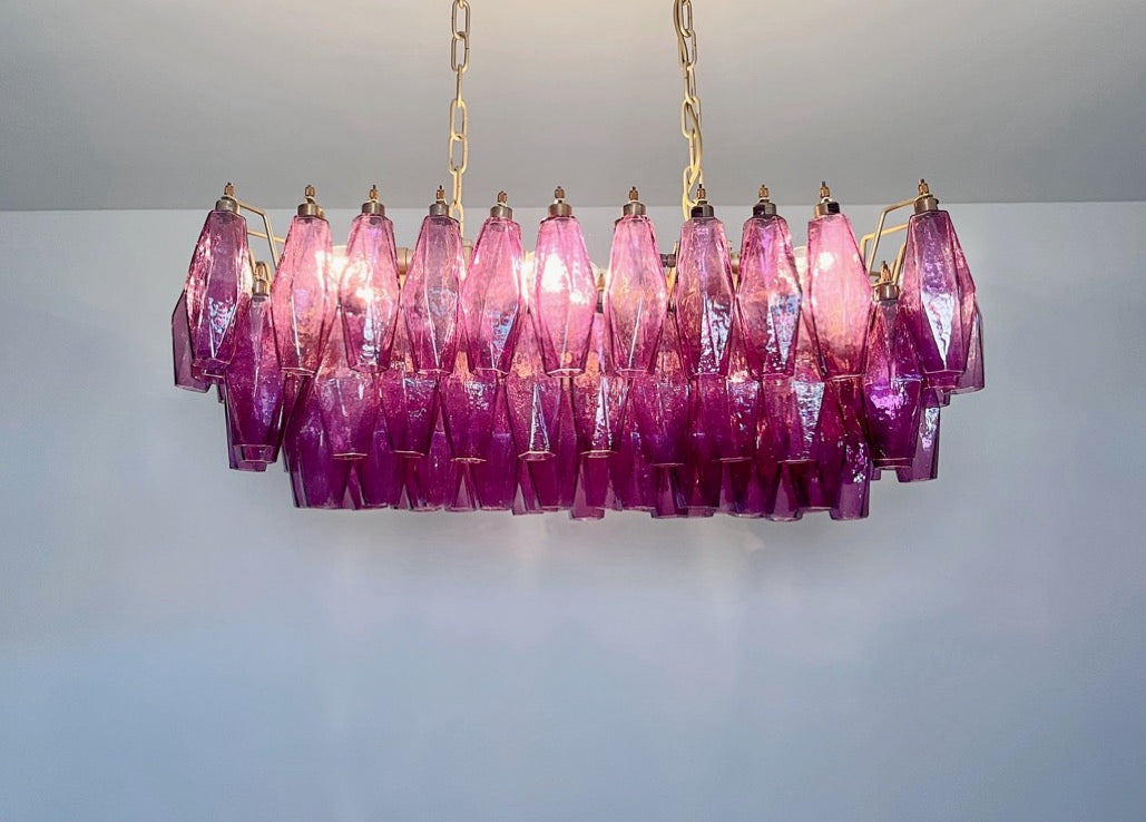 Murano Lysekrone – 84 Lilla Poliedriglass – detalj 7 – Murano Classics
