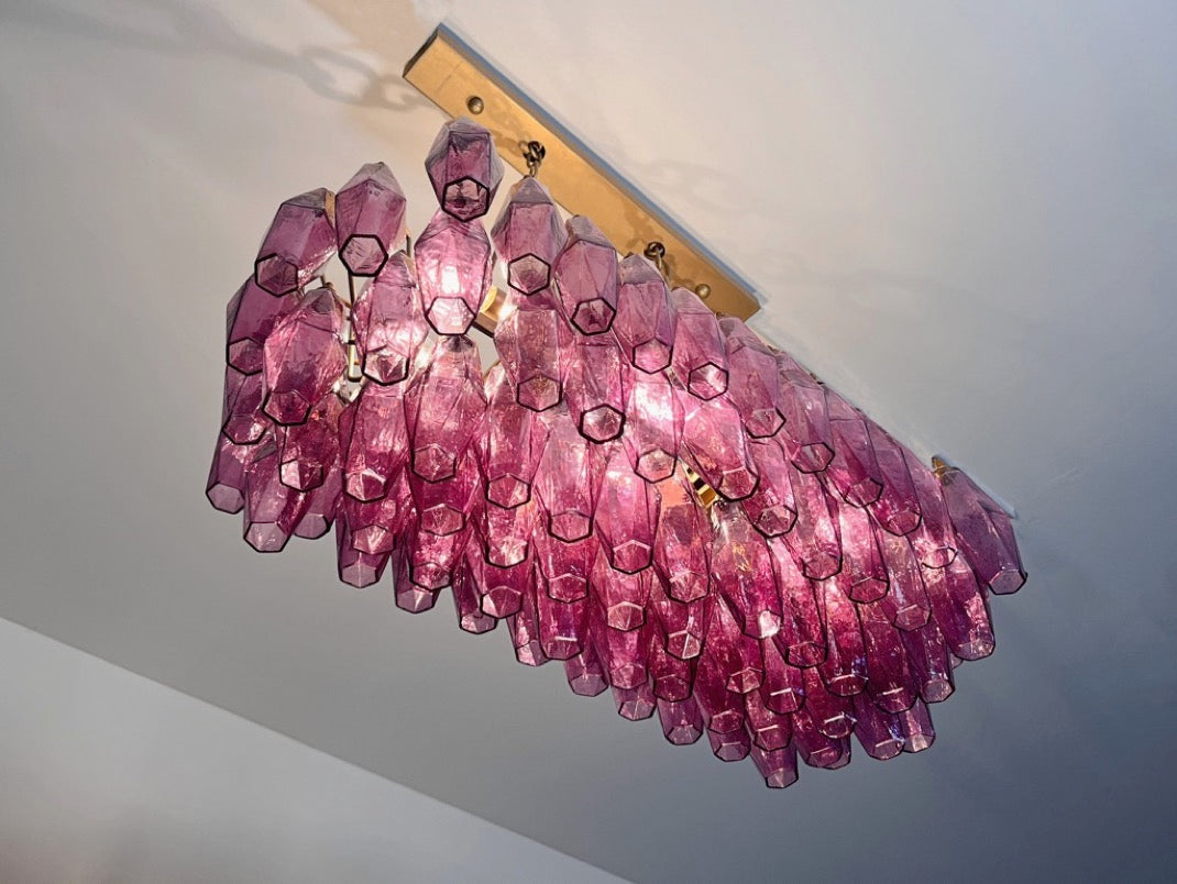 Murano Lysekrone – 84 Lilla Poliedriglass – detalj 3 – Murano Classics