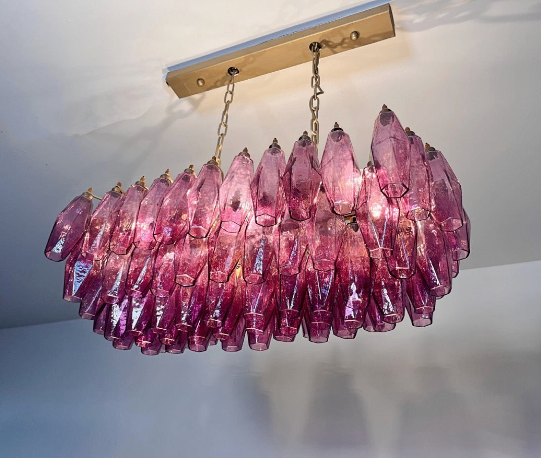 Murano Lysekrone – 84 Lilla Poliedriglass – detalj 2 – Murano Classics
