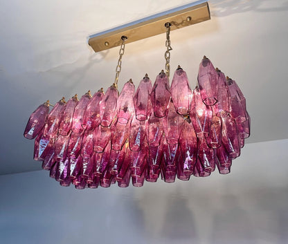 Murano Lysekrone | Gull Ametystfargede Poliedriglass