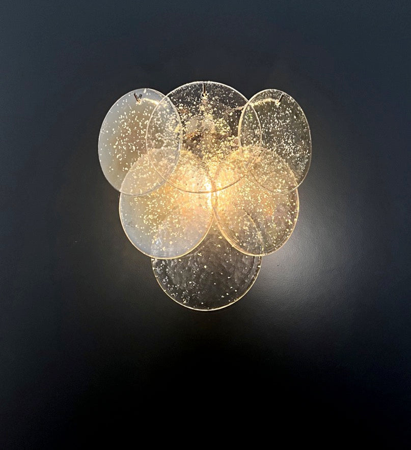 Murano Vegglampe – 6 Iris Diskglass – 2 stk – detalj 3 – Murano Classics