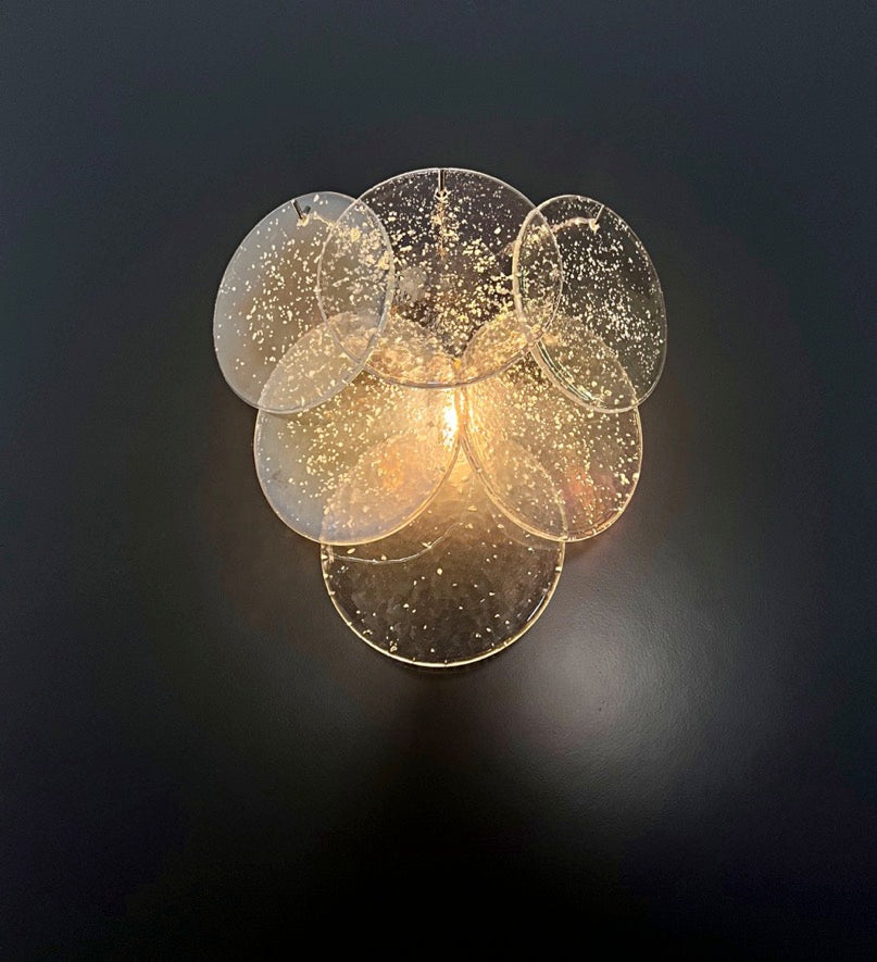Murano Vegglampe – 6 Iris Diskglass – 2 stk – detalj 2 – Murano Classics
