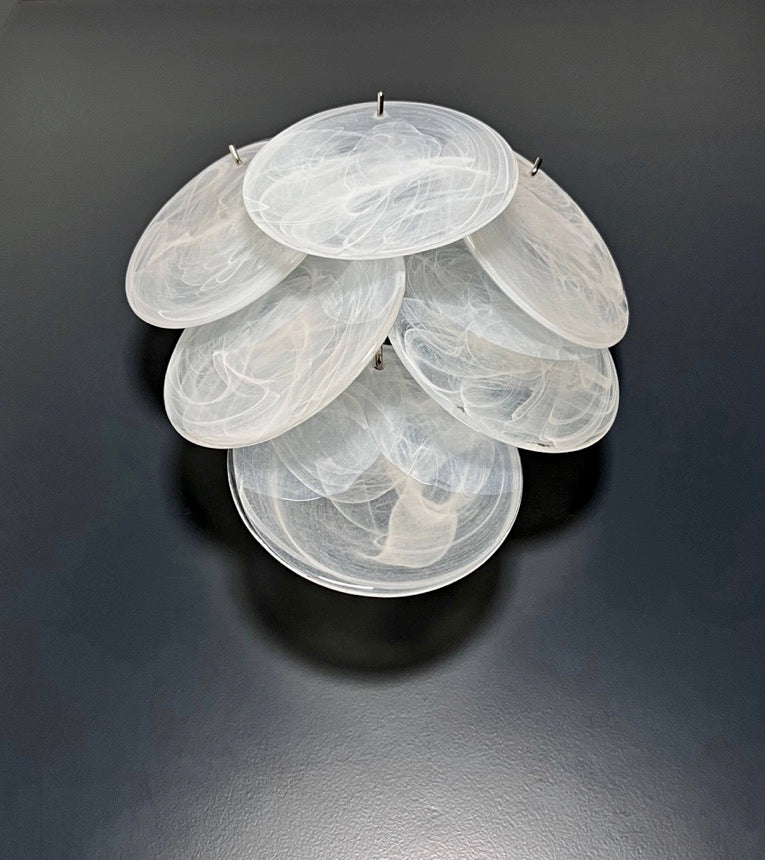 Murano Vegglampe – 6 Alabaster hvit Hvite Alabaster Diskglass – 2 stk – detalj 9 – Murano Classics