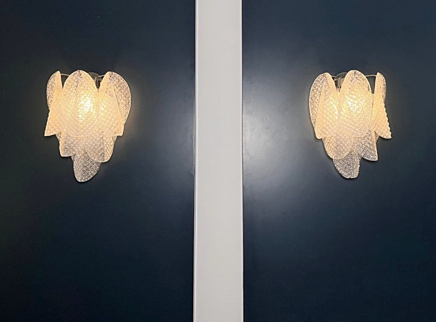 Murano Vegglampe – 6 Klare Rondiniglass – 2 stk – detalj 10 – Murano Classics