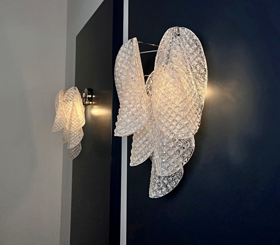Murano Vegglampe – 6 Klare Rondiniglass – 2 stk – detalj 8 – Murano Classics
