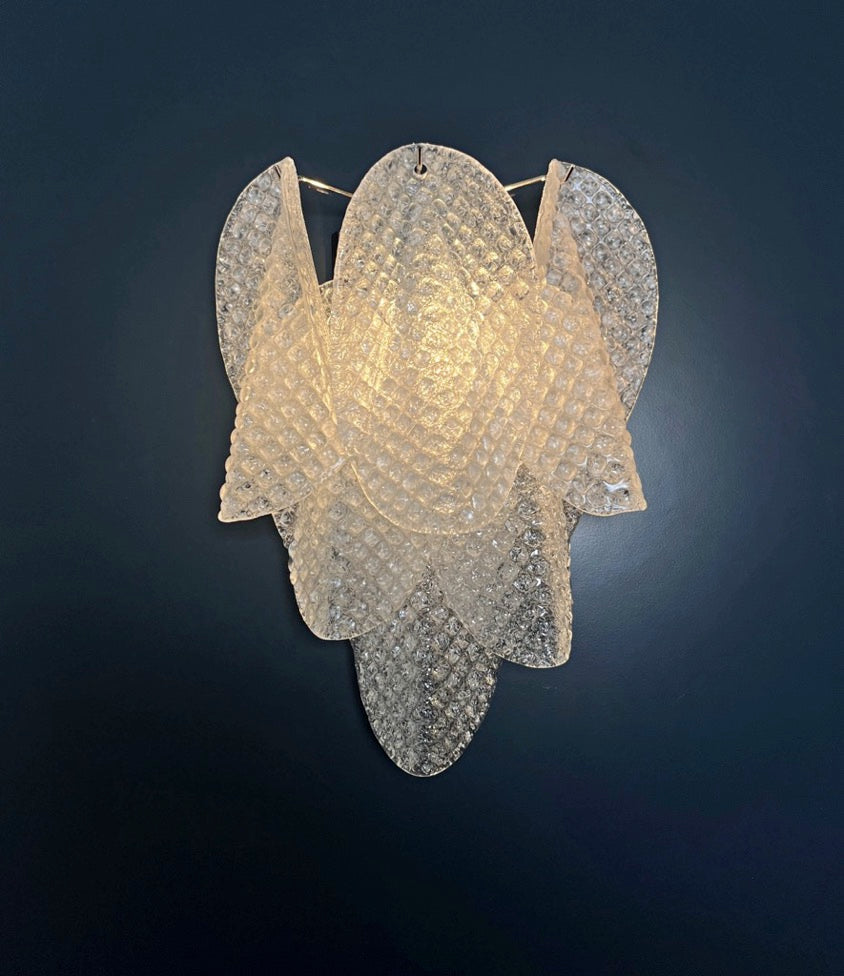 Murano Vegglampe – 6 Klare Rondiniglass – 2 stk – detalj 7 – Murano Classics