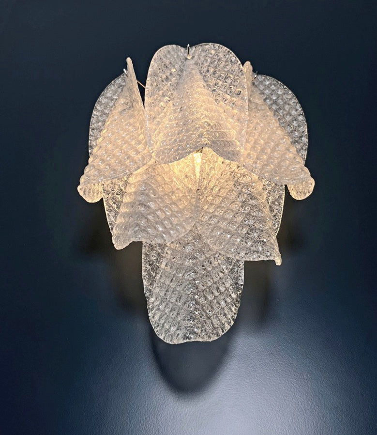 Murano Vegglampe – 6 Klare Rondiniglass – 2 stk – detalj 4 – Murano Classics