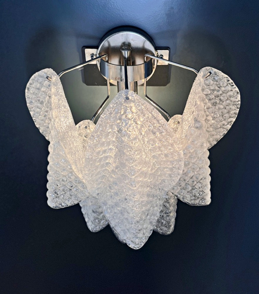 Murano Vegglampe – 6 Klare Rondiniglass – 2 stk – detalj 2 – Murano Classics