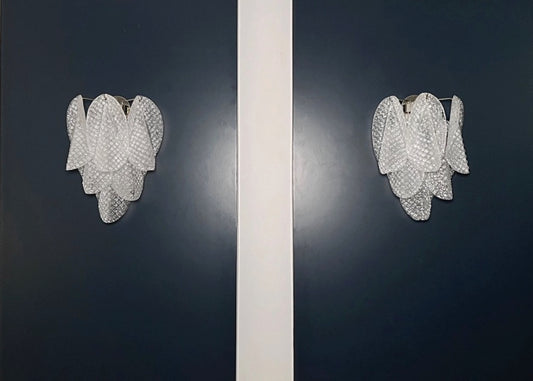 Murano Vegglampe | Klare Rondiniglass | 1 par