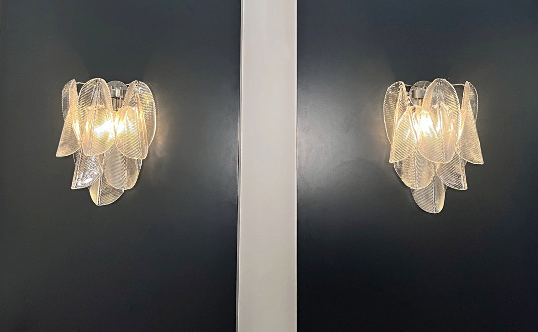 Murano Vegglampe – 6 Klare Rondiniglass – 2 stk – detalj 8 – Murano Classics