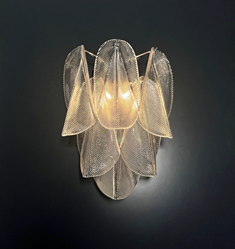 Murano Vegglampe – 6 Klare Rondiniglass – 2 stk – detalj 5 – Murano Classics