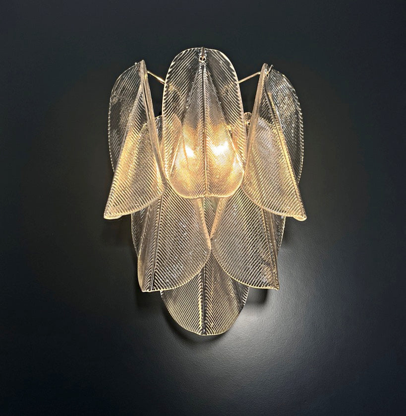 Murano Vegglampe – 6 Klare Rondiniglass – 2 stk – detalj 4 – Murano Classics