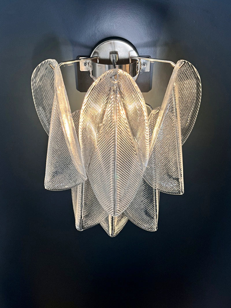 Murano Vegglampe – 6 Klare Rondiniglass – 2 stk – detalj 3 – Murano Classics