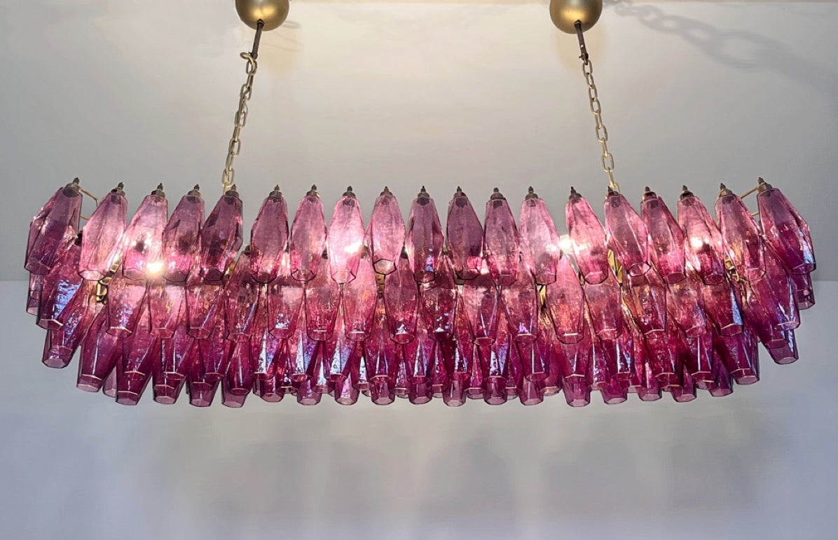Murano Lysekrone – 138 Lilla Poliedriglass – detalj 6 – Murano Classics