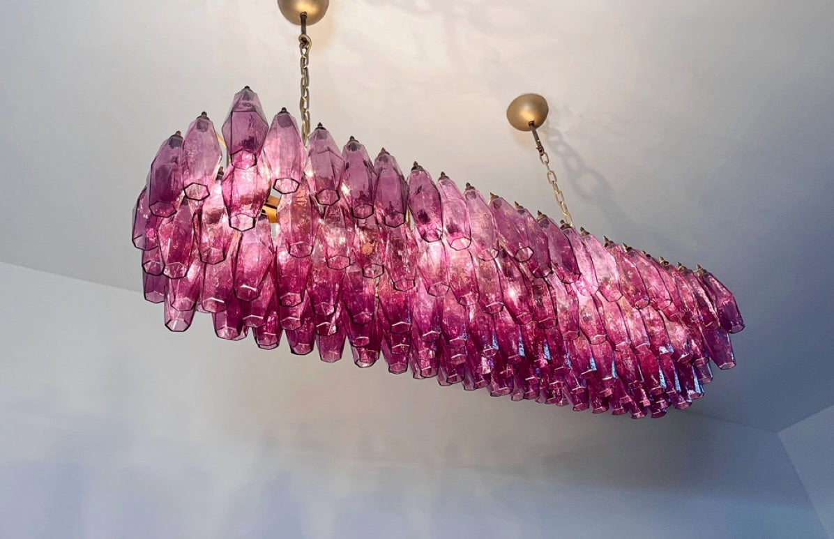 Murano Lysekrone – 138 Lilla Poliedriglass – detalj 4 – Murano Classics