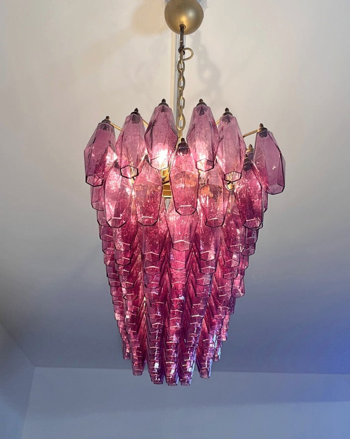 Murano Lysekrone – 138 Lilla Poliedriglass – detalj 3 – Murano Classics