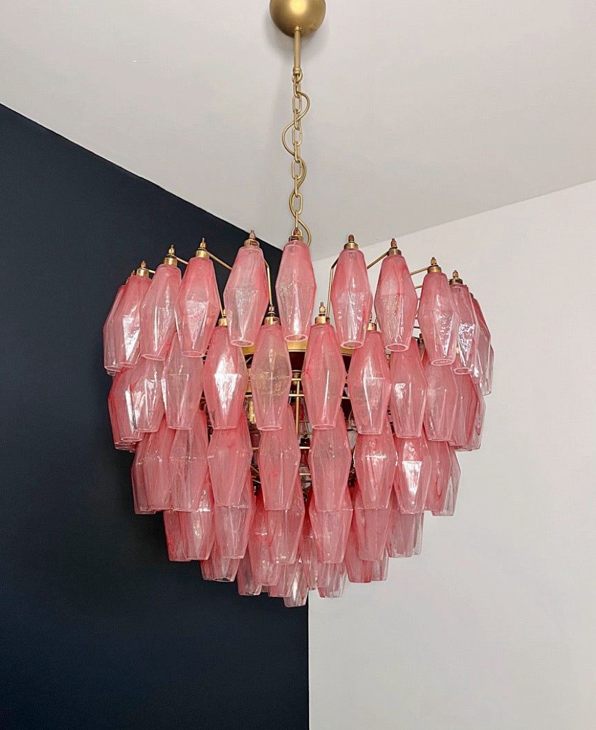 Murano Lysekrone – 111 Rosa Alabaster Poliedriglass – detalj 9 – Murano Classics