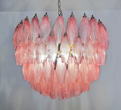 Murano Lysekrone | 111 Rosa Alabaster Gull Poliedriglass