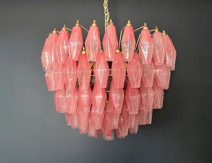 Murano Lysekrone | 111 Rosa Alabaster Gull Poliedriglass