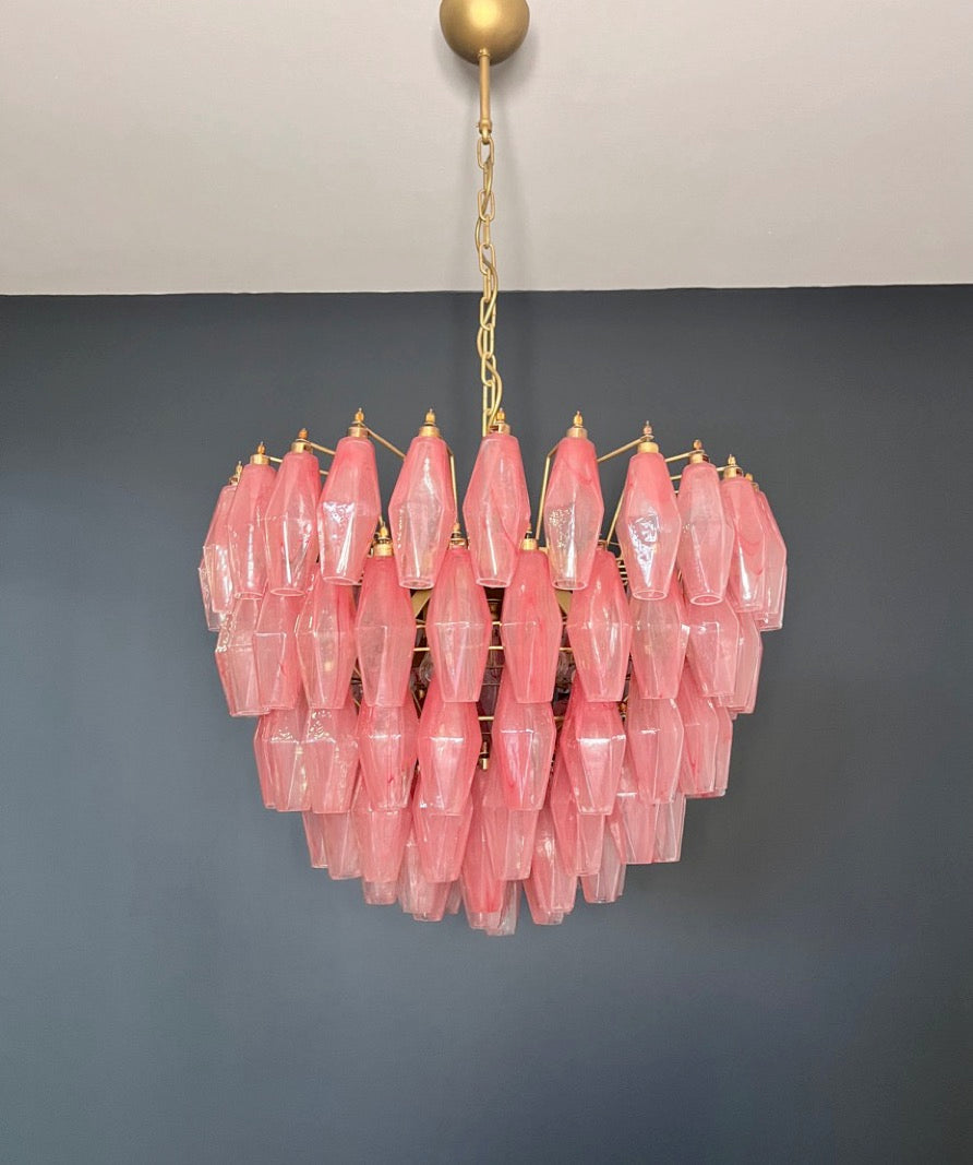 Murano Lysekrone – 111 Rosa Alabaster Poliedriglass – Murano Classics