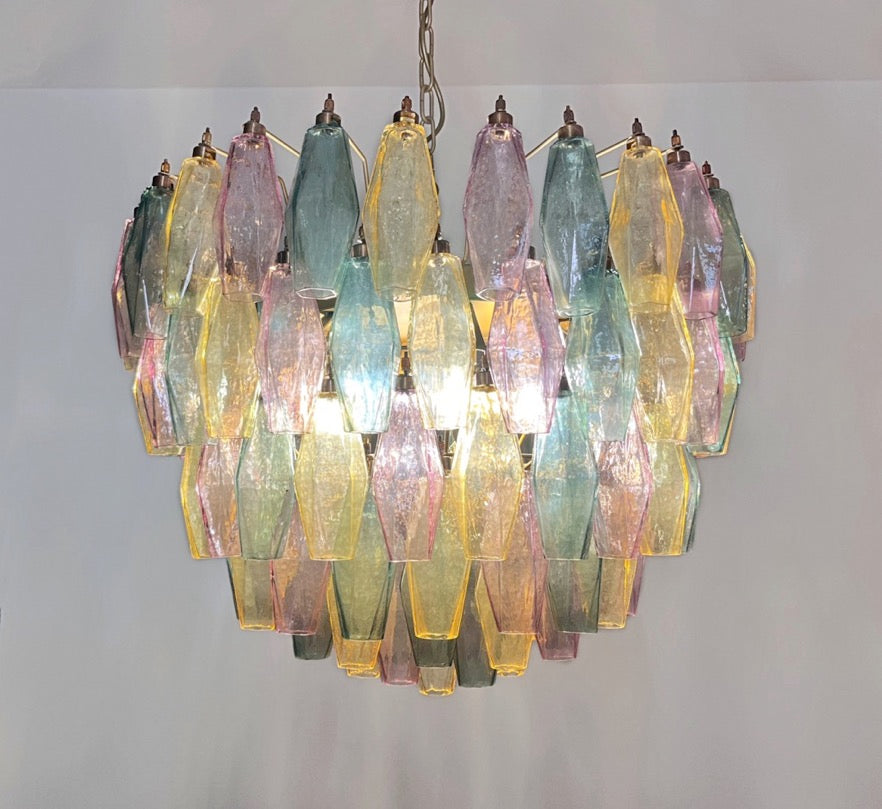 Murano Lysekrone – 111 Multifarget Poliedriglass – detalj 6 – Murano Classics
