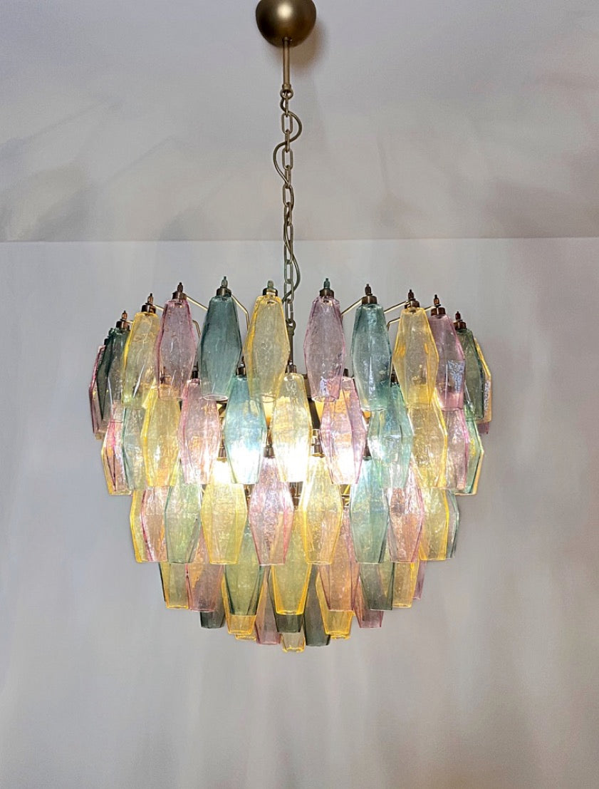 Murano Lysekrone – 111 Multifarget Poliedriglass – detalj 5 – Murano Classics
