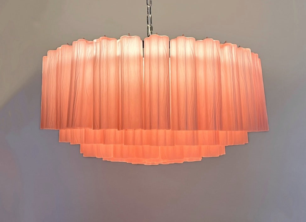 Murano Lysekrone | 101 Rosa Etsede Rørglass