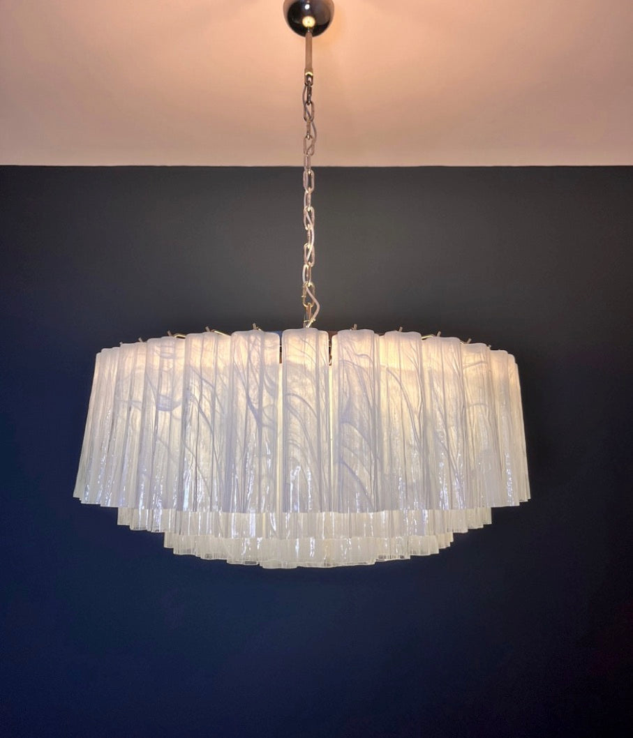 Murano Lysekrone | 101 Hvite Alabaster Rørglass