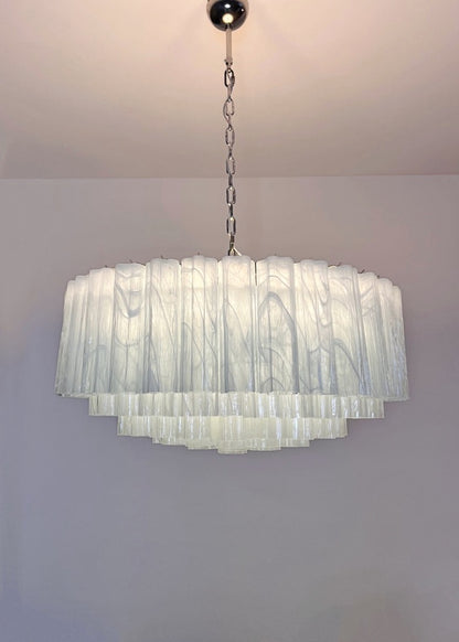 Murano Lysekrone | 101 Hvite Alabaster Rørglass