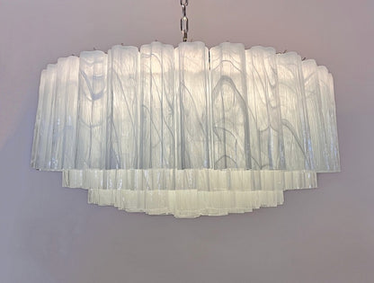 Murano Lysekrone | 101 Hvite Alabaster Rørglass