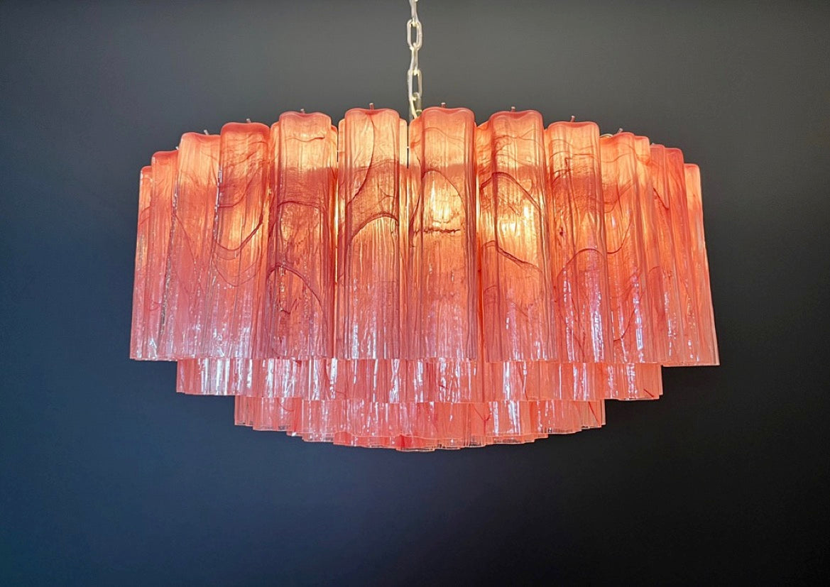 Murano Lysekrone – 101 Rosa Alabaster Glassrør – detalj 7 – Murano Classics