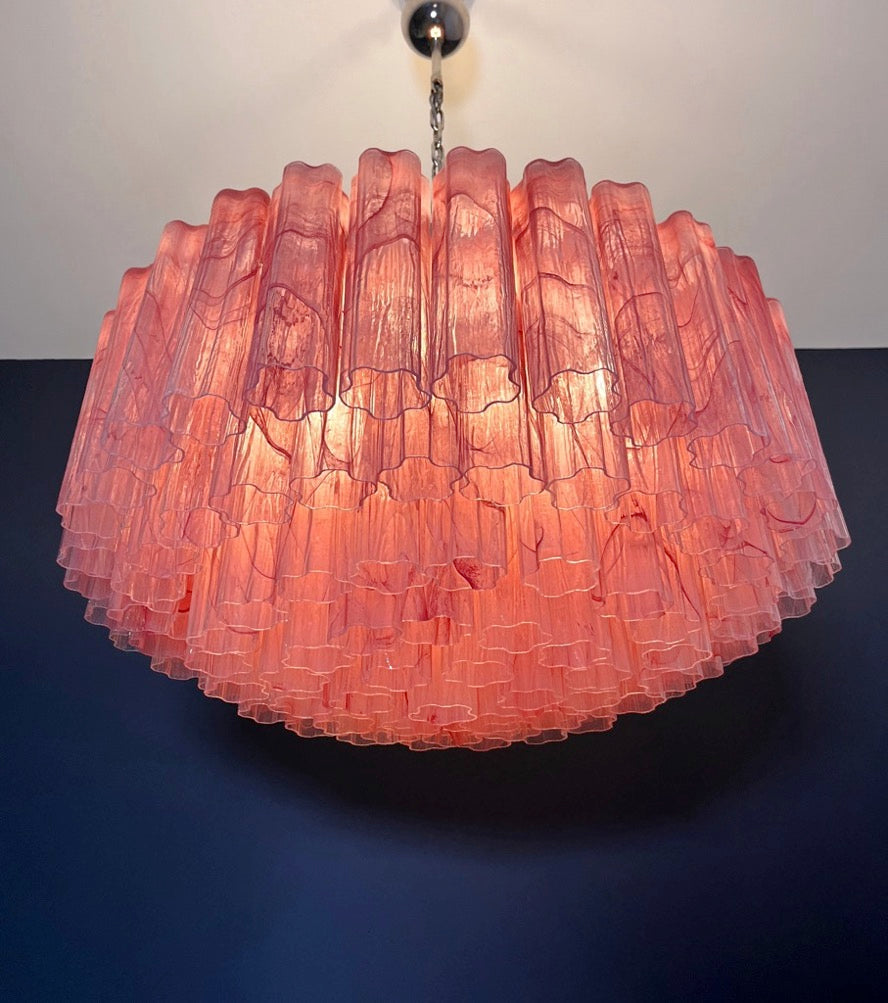 Murano Lysekrone – 101 Rosa Alabaster Glassrør – detalj 5 – Murano Classics