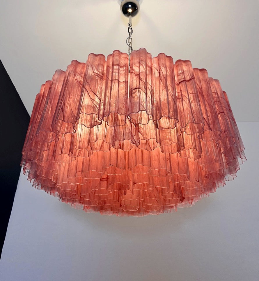 Murano Lysekrone – 101 Rosa Alabaster Glassrør – detalj 4 – Murano Classics