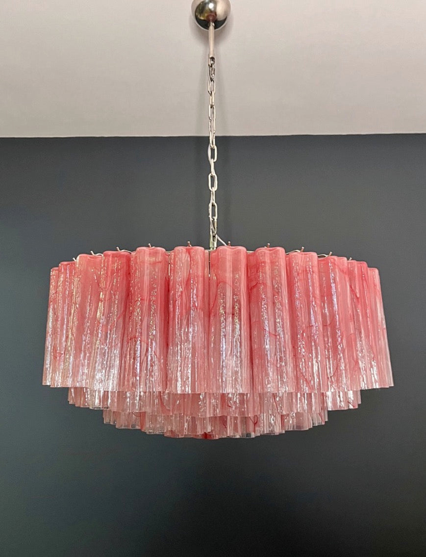 Murano Lysekrone – 101 Rosa Alabaster Glassrør – detalj 11 – Murano Classics