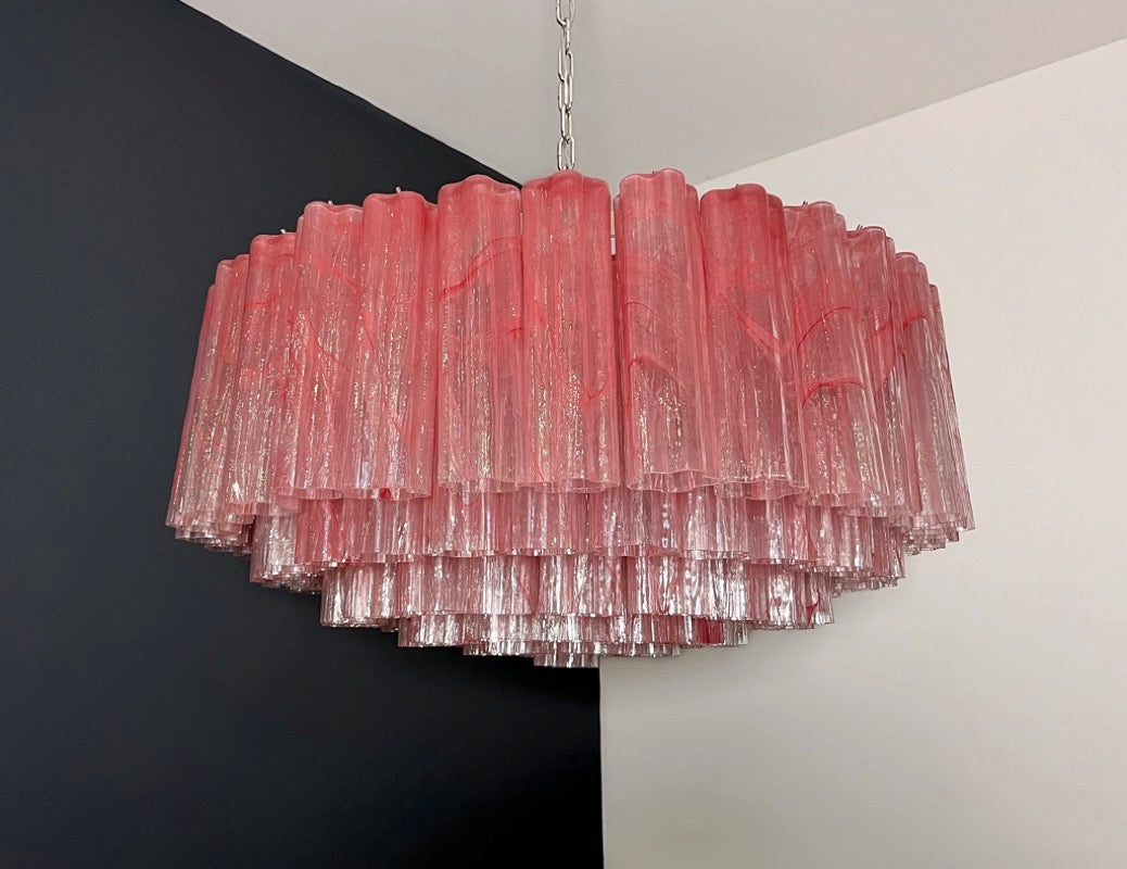 Murano Lysekrone – 101 Rosa Alabaster Glassrør – detalj 9 – Murano Classics