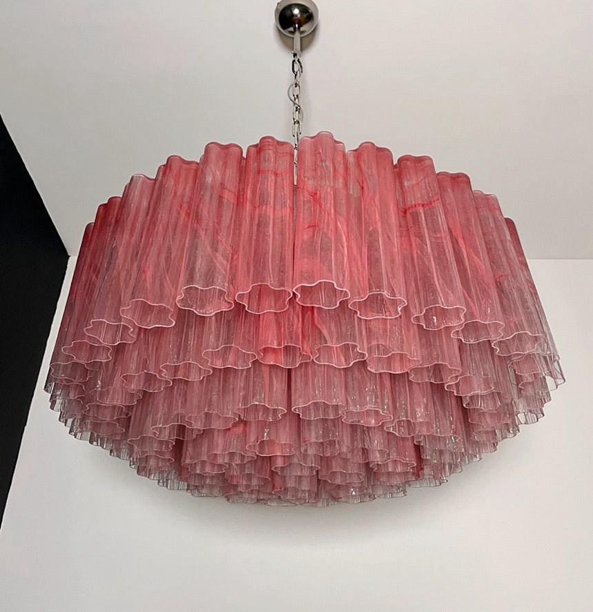 Murano Lysekrone – 101 Rosa Alabaster Glassrør – detalj 8 – Murano Classics